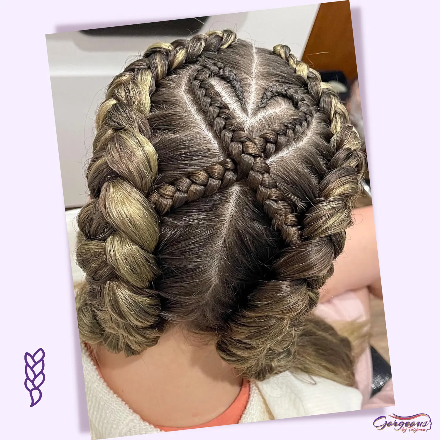 Beautiful heart shaped braiding design